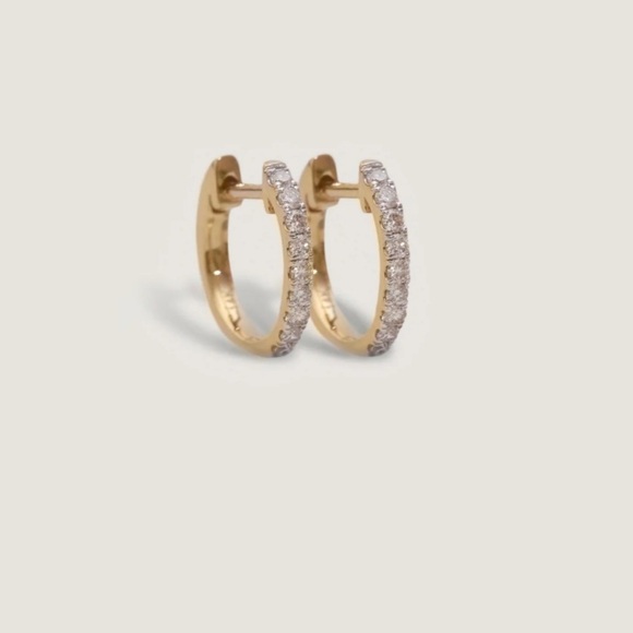 Kinn Pavé Hoop Huggie Earrings - Pair - Picture 3 of 8